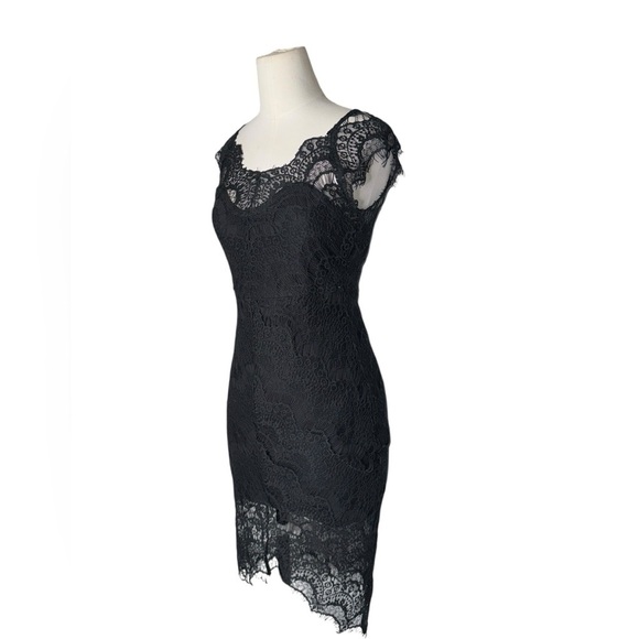 Intimately Free People Black Peekaboo Lace Slip Dress Scallop Hem - Picture 3 of 5